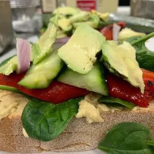 Vegan veggie &amp; hummus sandwich