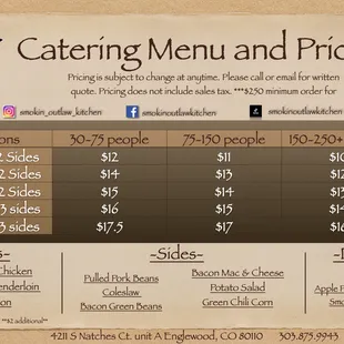 Catering Menu 2024
