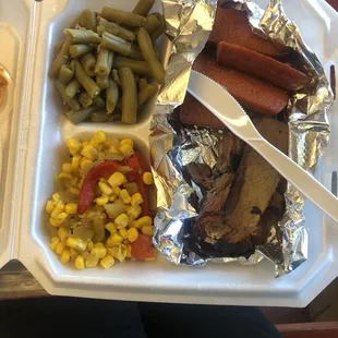 Brisket and hot links