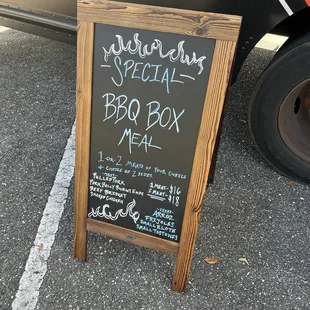 a chalk board with a menu on it