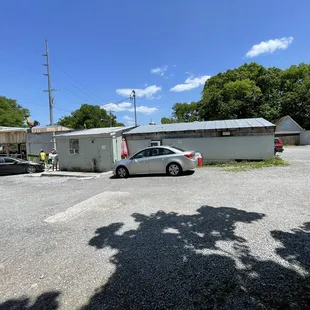 Great service! Picture of parking lot! Indoor and outdoor seatin and bar! Had TV&apos;s. Great hangout before the NSC games!