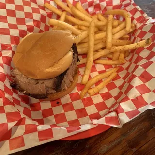 Brisket Slider with Fries & a Drink