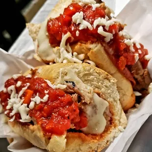 a close up of a sandwich