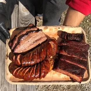 Brisket, Sausage, and Ribs