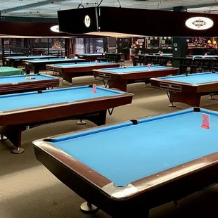 Exquisitely maintained, professional, fast, 9-ft competition level tables.
