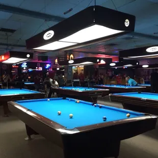 pool tables in a bar