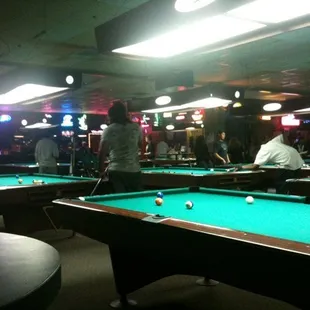 people playing pool in a bar