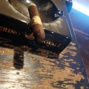 a cigar in a cigar holder