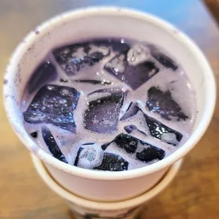 Blueberry Matcha has a purplish color