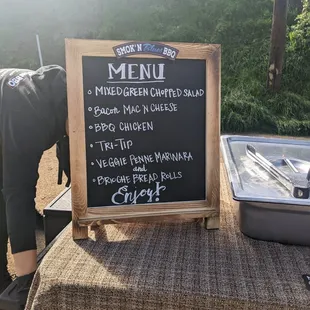 a menu on a table