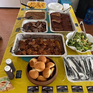 a table full of food