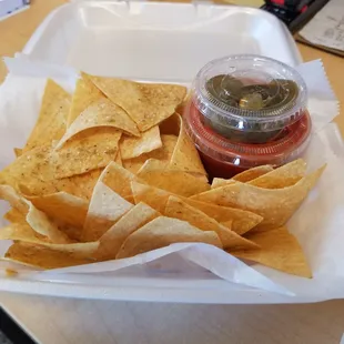 Chips and salsa with a side of jalapeno