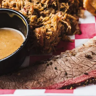 Pulled chicken and brisket. Photo by Michael Durr Photo / Video