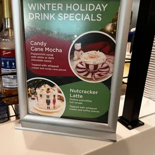 Specially winter drinks at their cafe