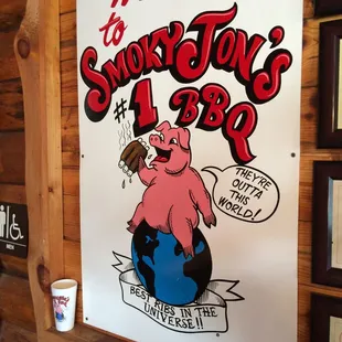 Smokey John welcome sign