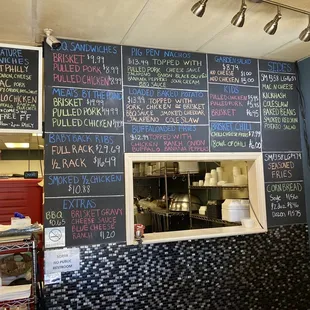 menus on the wall