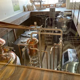 the interior of the brewery