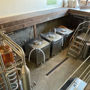 the interior of the brewery