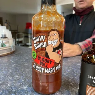 a bottle of bloody mary hot sauce