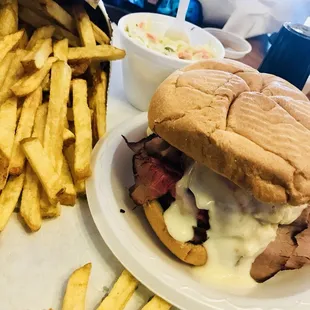 Ocean fries with pit beef