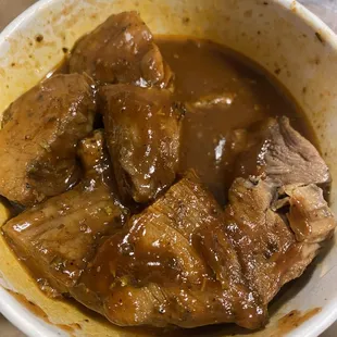 beef ends in hot bbq sauce