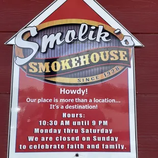 Sign outside establishment