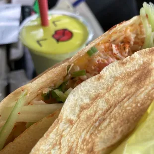 Deliciousness. Lobster crepe and avocado smoochie