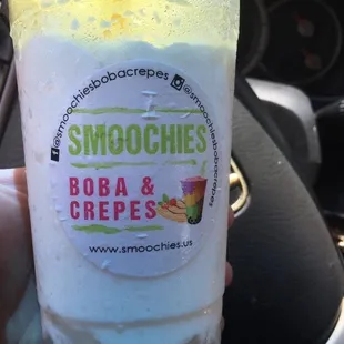 Coconut smoochie ,lychee /coconut jelly