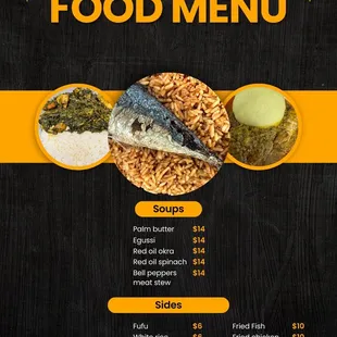 a menu for a smooth food truck