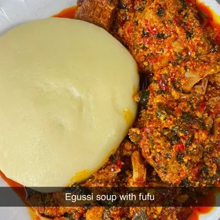 a plate of food with a piece of bread on it