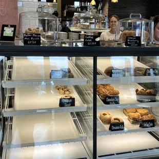 a display of pastries and pastries