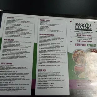 menu for smooth living