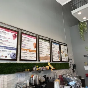 the menus on the wall