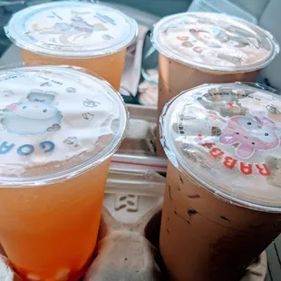 Vietnamese coffee, Jasmine mango tea and lychee