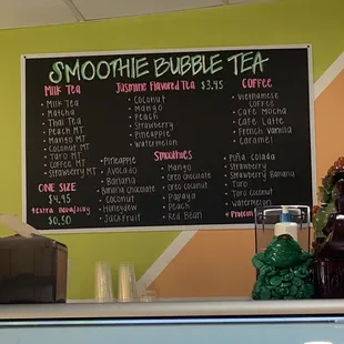 menu and price list