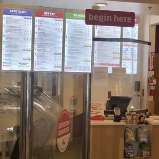 Counter and wall menus