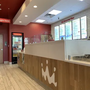 the front desk of a fast food restaurant