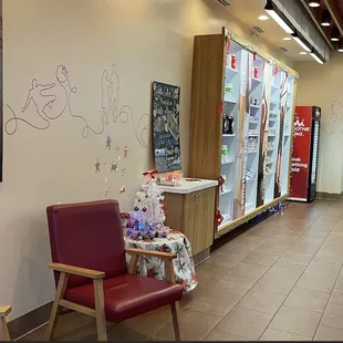 the interior of a smoothie shop