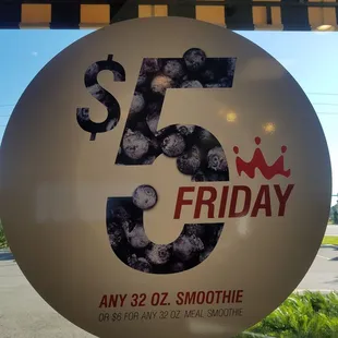$5 dollar 32oz smoothie Fridays!