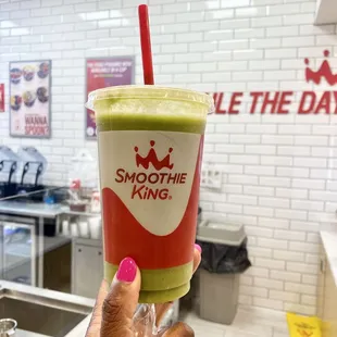 20 April 2023 -- Lemon Ginger Spinach Smoothie. Price is $6.69 for a small cup (20oz) under &quot;Be Well&quot; on their menu - from Smoothie King