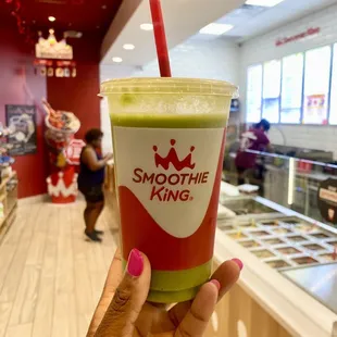 20 April 2023 -- Lemon Ginger Spinach Smoothie. Price is $6.69 for a small cup (20oz) under &quot;Be Well&quot; on their menu - from Smoothie King
