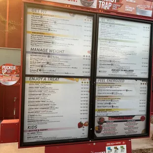 Drive thru menu