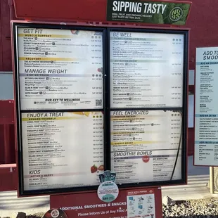 Drive thru menu