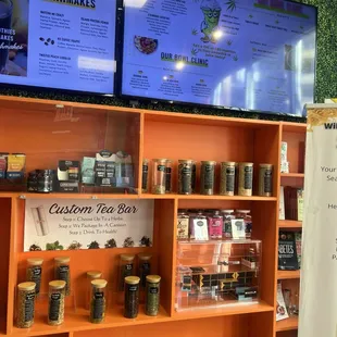a display of a variety of products