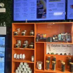 a display of a variety of products