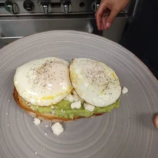 Avocado toast. Omelette