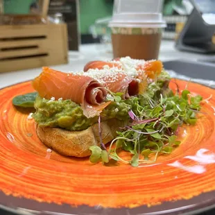 The salmon toast it&apos;s Soo good!