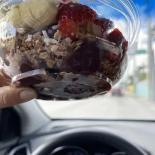 A scoop of frozen acai