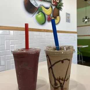 Berry Energy Smoothie and Peanut Butter Booster Smoothie