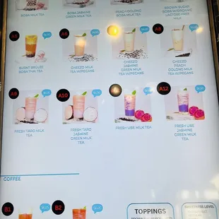 Menu as of June 2023